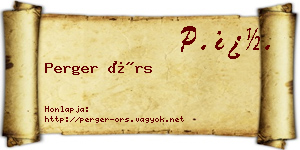 Perger Örs névjegykártya